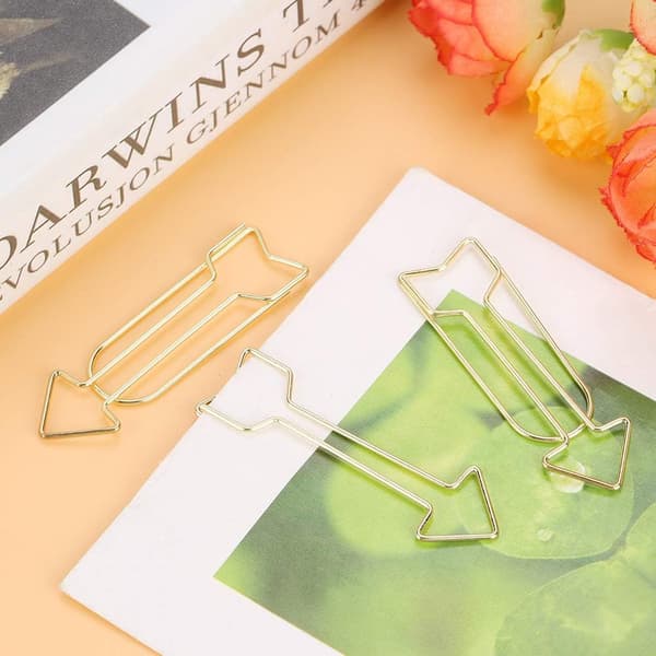 4 stk. store guldclips, papirclips, metalclips Arro