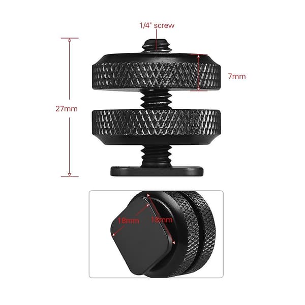 5st Camera Hot Shoe Mount till 1/4 \"-20 Tripod Screw Adapter Hot Shoe Mount för DSLR Camera Rig