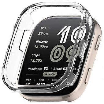Compatible with Huami Amazfit Bip 6 (A2435) Watch Case Hollow Design Hard PC Protective Shell (Transparent)