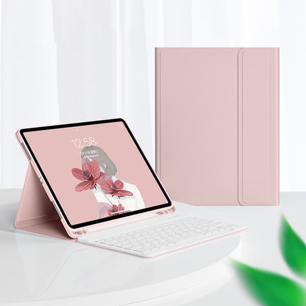 Tangentbordsfodral för iPad 9:e 8:e 7:e 10,2 tum 2021 2020 2019 Rosa Rosa Pink