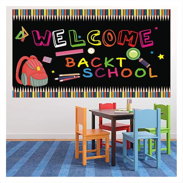 Welcome Back to School Background First Day of School Classroom Party Decorations
