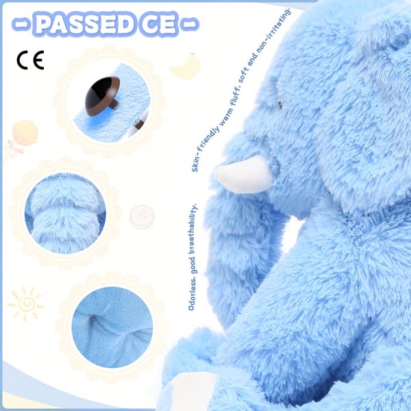 Blå Elefant Bamse til Piger, Kawaii Nuttede Elefant Plysdyr Blødt Legetøj, Sød (45cm)