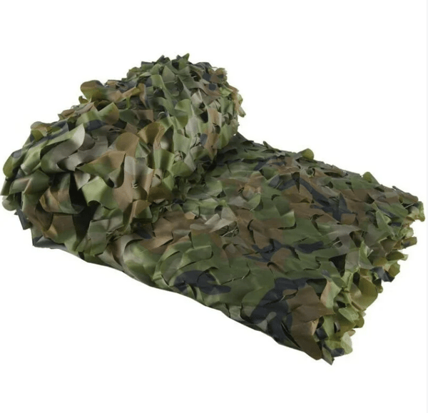 Rektangulær skyggesejl i grønt camouflage net, 3x4m, camouflage