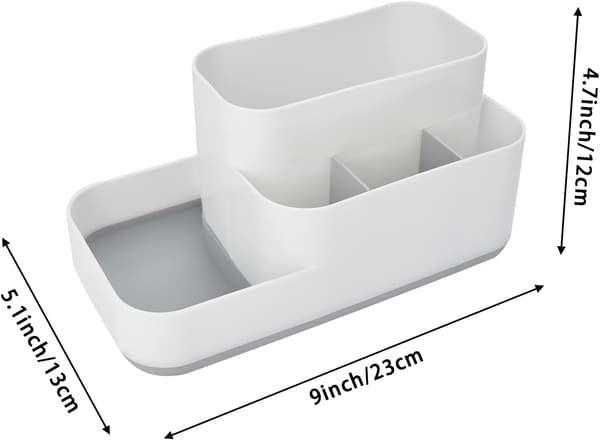 Desktop Storage Box, Pencil Case, Pen Holder, Desktop Container, Office Supplies, Dressing Table (White)