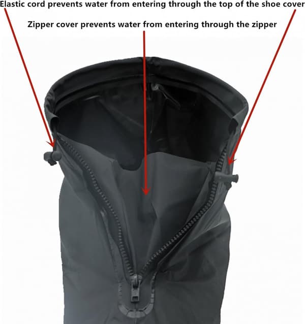 Waterproof Overshoes - Rain Overshoes - with Zipper & Drawstring - Waterproof Shoe Covers