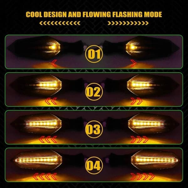 Universal motorcykel blinklysindikator gult lys dobbeltfarve 4 stk 17 LED blåt gult lys