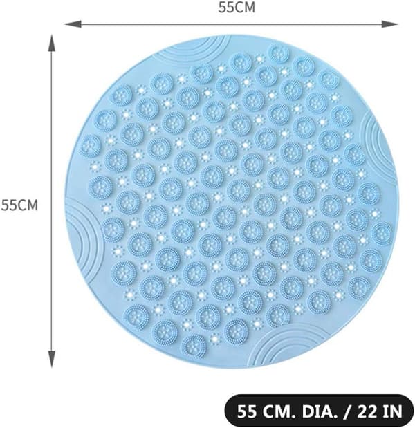 Non-slip bath mat, round non-slip PVC shower mat with suction cups