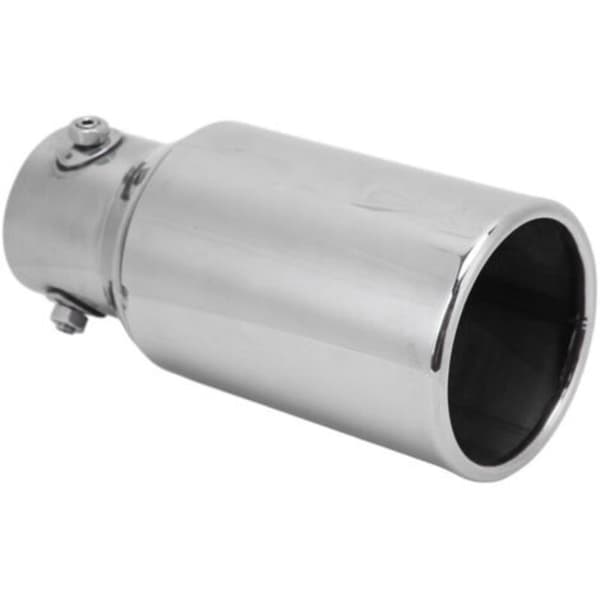 Bilavgasrör 60x89mm, rustfritt stål, sølv, polert, rund, universal, for biler