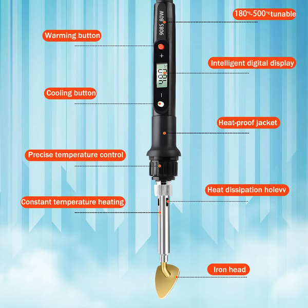 Compact Craft Iron with Digital Temperature Control, 80W Portable Mini Heat Tool for Sewing Projects and Accessories.
