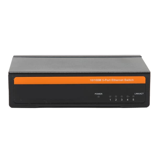 5-ports Ethernet Fiber Switch 100M TBCS4005E Plug Play Stabil Robust Computernetværksswitch 100-240V (US-stik)