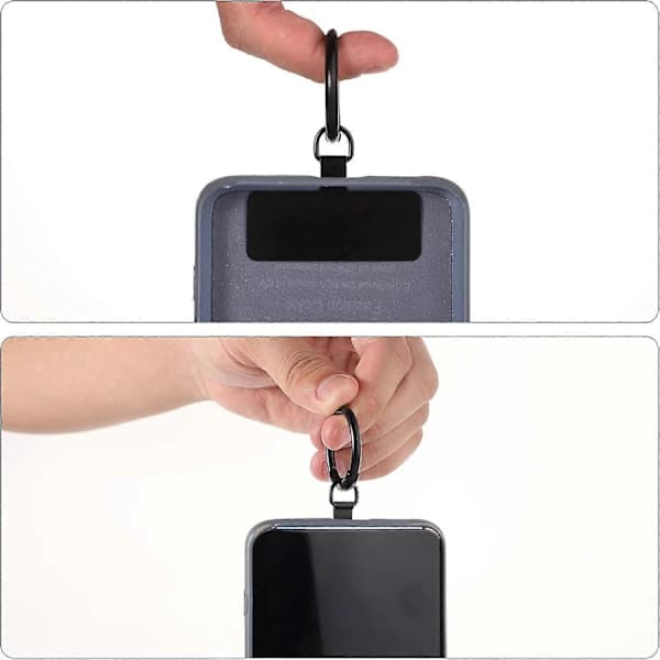 Phone Holder, Universal Metal Phone Holder Tab with Spring Ring Lanyard