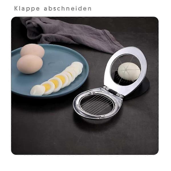 Æggeskærer i rustfrit stål til æg, med 2-i-1 holdbare metalskiver
