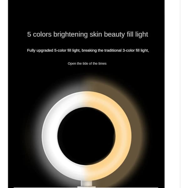 F601B Skrivebordslampe 2500-7000K Koldt Varmt Lys Madfoto Lampe Sammenklappelig Videokonference Computerlampe