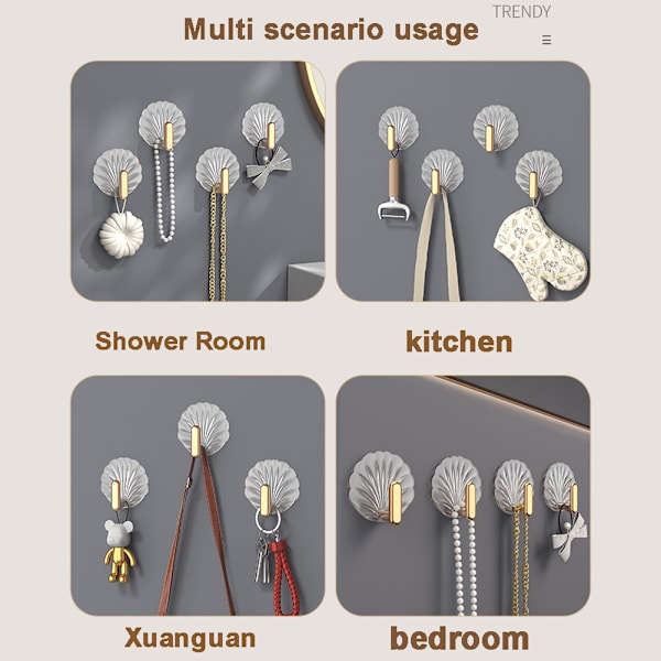Wall Mounted Adhesive Hook Multipurpose Heavy Duty Hook Punch Free Wall Hook 12 Pack 12 Pack