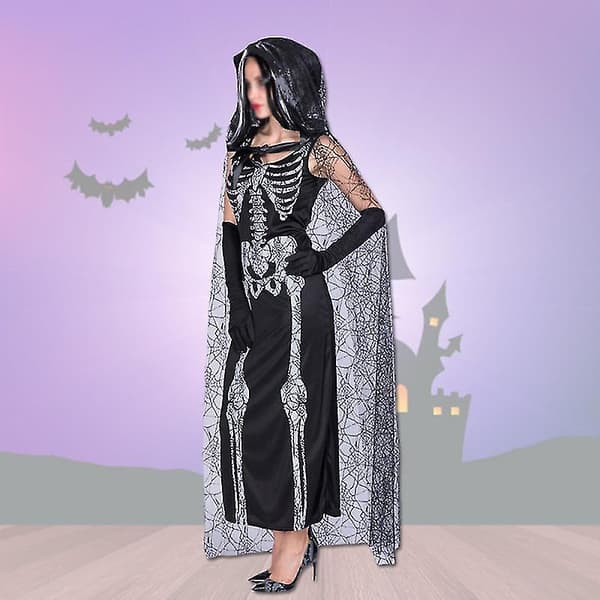 1 sæt skeletmønsterkostume til Halloween-dekorationer