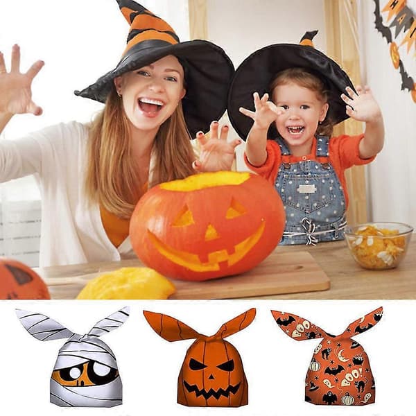 Græskartreatpose Halloween Kaninpose Slikgavepose Efterårstema Festfavorit Slikpose (Natbedst)