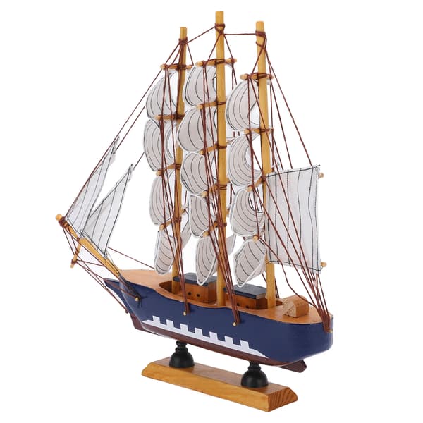 Model Ship Mediterranean Style High Density Natural Pine Wood Durable Vivid Colors Ship Model