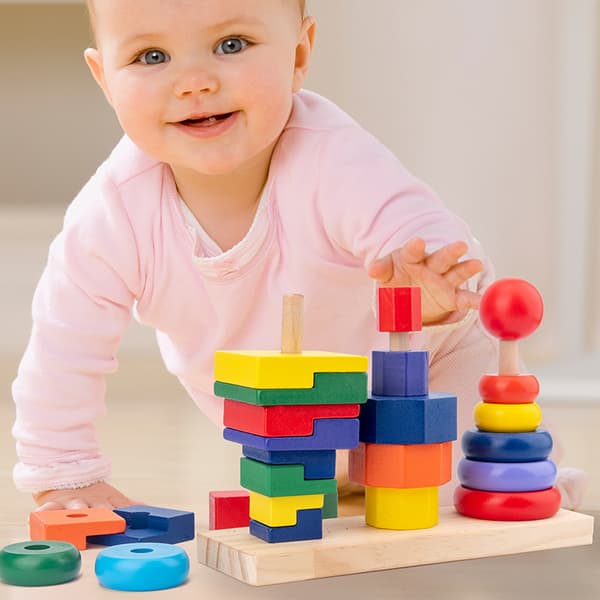 Geometric Stacking Toy - Developmental Toy, Motor Skills, Problem Solving, 2+, Gift for Boy or Girl