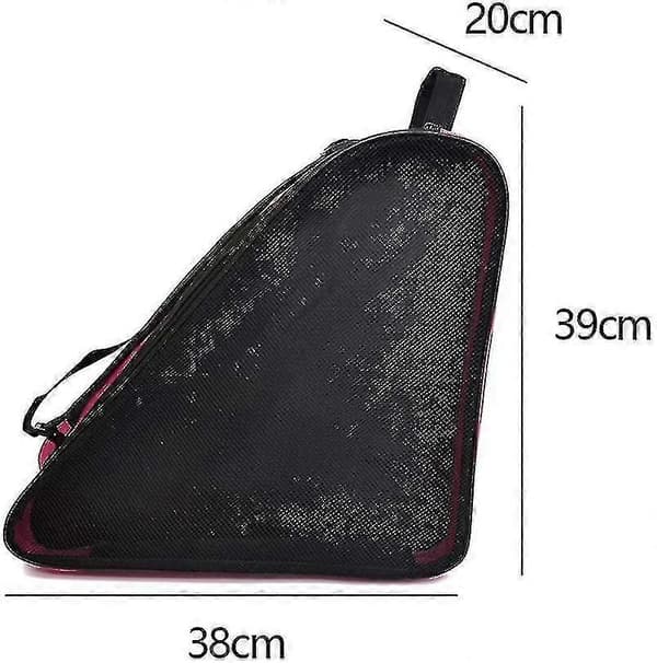 Skridskoväska för barn, rullväska i nylon, vattentät ryggsäck, rosa