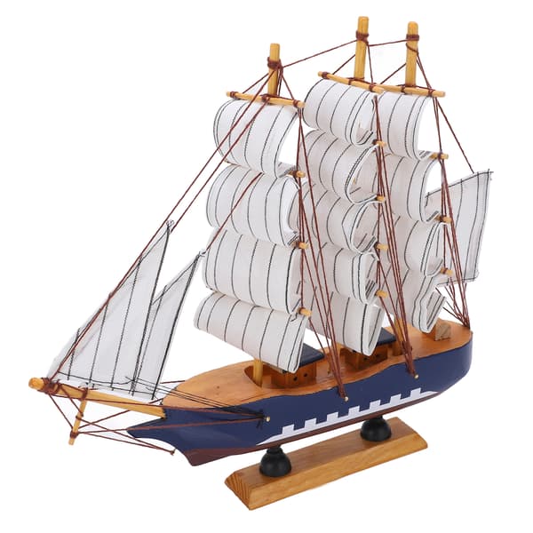 Model Ship Mediterranean Style High Density Natural Pine Wood Durable Vivid Colors Ship Model