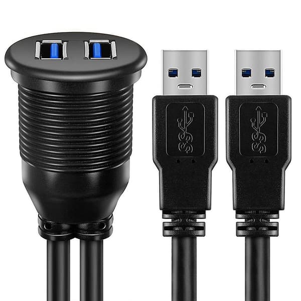 Bil Indbygget Monteringsforlængerkabel USB 3.0 Han til USB 3.0 Hun Forlængerledning [DB]