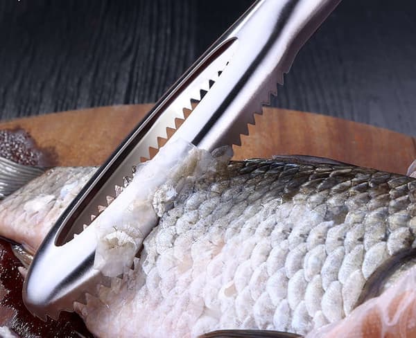 Fiskeskjellfjerner/Fiskeskjeller - Rustfritt Stål Oval Bred Riflet