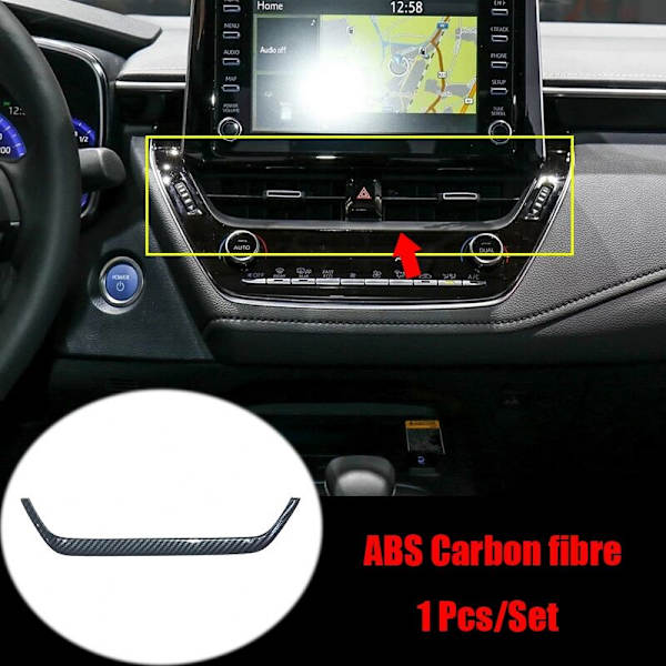 Decorative Frame for Car Navigation Panel, suitable for E210 2019 2020, in Carbon Fiber Design