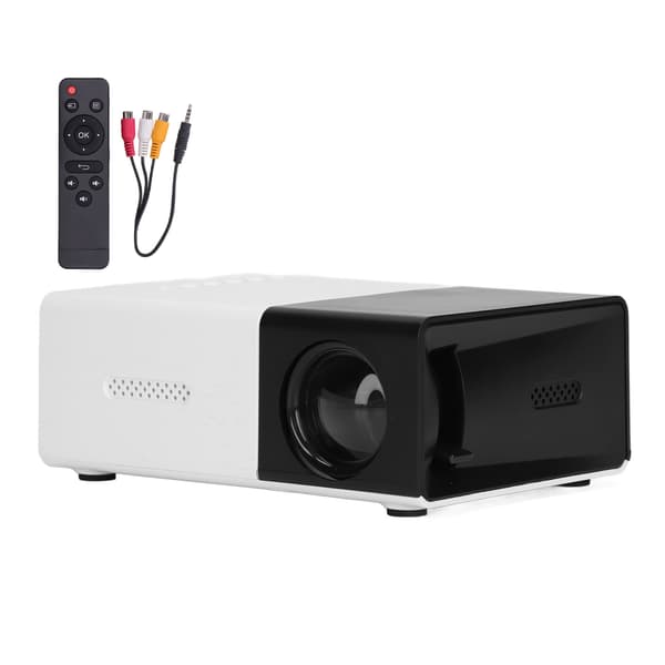 Mini Projector Built-in Speakers Diffuse Reflection Imaging Black 1080P Portable Movie Projector 100‑240V US Plug