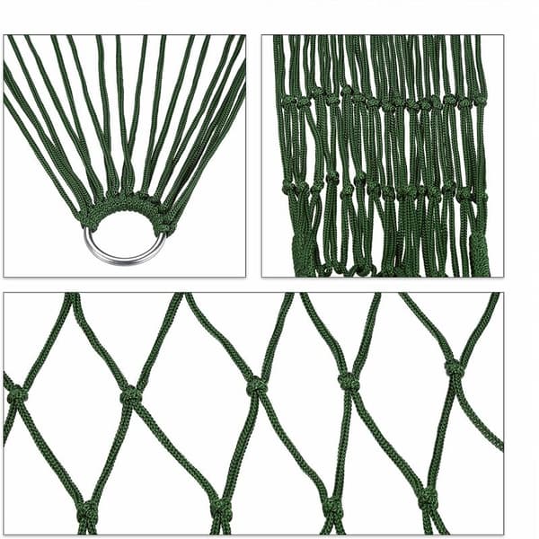 Mesh Hammock, Single Garden Hammock, Camping, Lightweight, Suitable for Indoor and Outdoor Use, Green