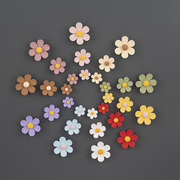 27 stk. blomstermagneter til køleskab, mini krysantemummagneter til køleskab, søde magneter til skab, whiteboard, hjemmekontor dekoration