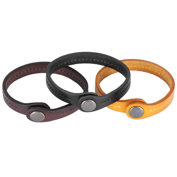 3 stk. læderarmbånd Punk Vintage hånddesign til mænd, kvinder, studerende