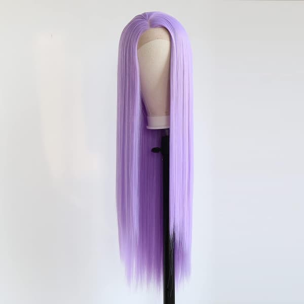 Lilla rett hår for kvinner - Cosplay-parykk med langt hår