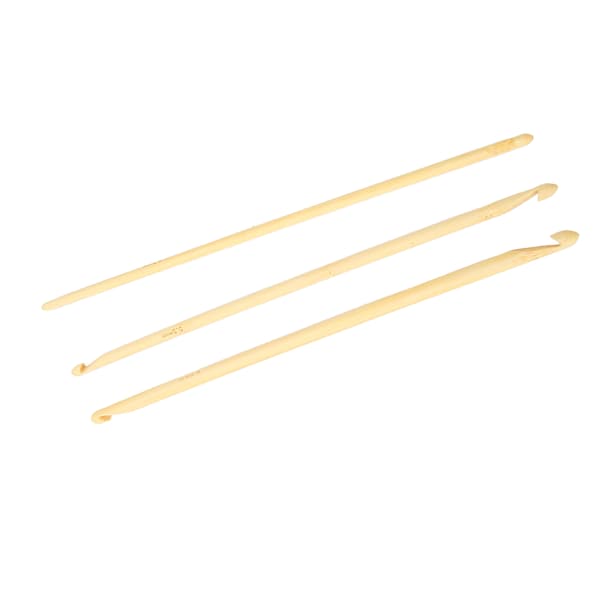 3-pack crochet hook set, various sizes, double-ended, non-slip, bamboo, Tunisian crochet hook for knitting and sewing