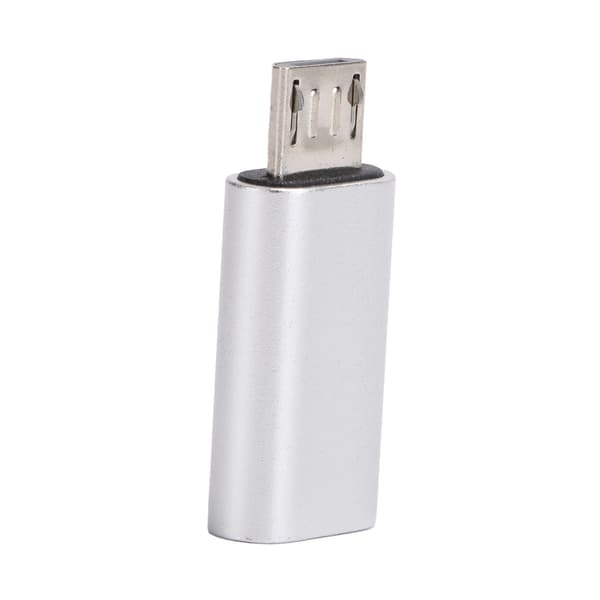 TypeC Adapter Konverter Hun til Micro Han Mobiltelefon Datalinje USB Opladning (Sølv)