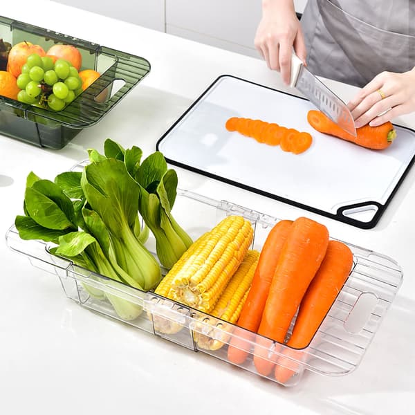 Sink Strainer with Retractable Design Transparent Quick Drainage Durable PET Sink Strainer Transparent Strainer with Retractable Design