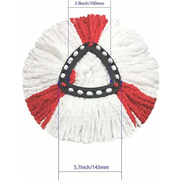 2-pak moppehoveder kompatible med Vileda 2-i-1 Turbo moppehoved, mikrofiber, rød, hvid.