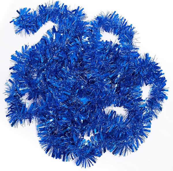 10 stk. blå metallisk glitter twist-girlander