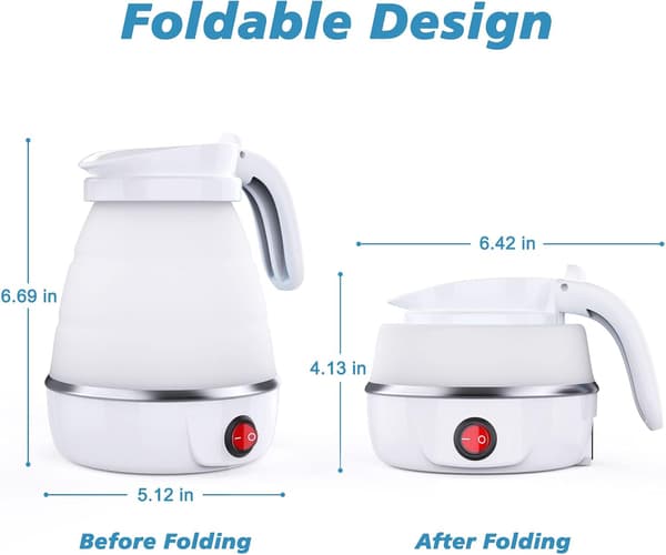 Foldable Kettle with Detachable Cord, Portable Silicone Design for Tea and Coffee-FA-