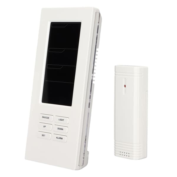 Wireless Weather Station Digital Hygrometer Thermometer with LED Display for Home Office US Plug 120V White