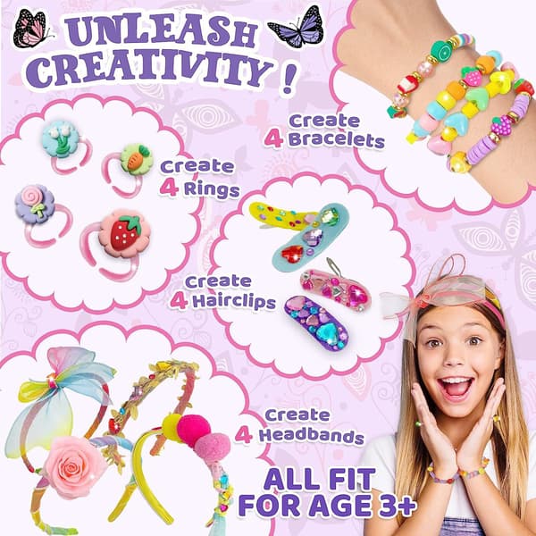 DIY Håraccessories Piger Lav Dit Eget Mode Pandebånd Kunst Håndværksgave til Piger i Alderen 5-12