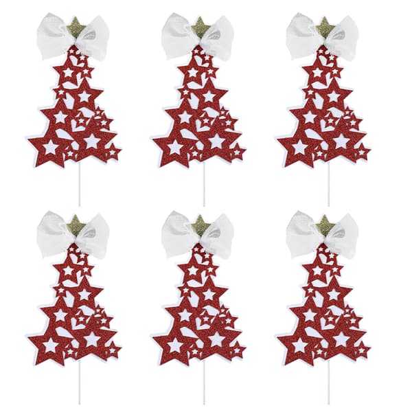 6-pakning julecupcake-topper, glitrende julekake
