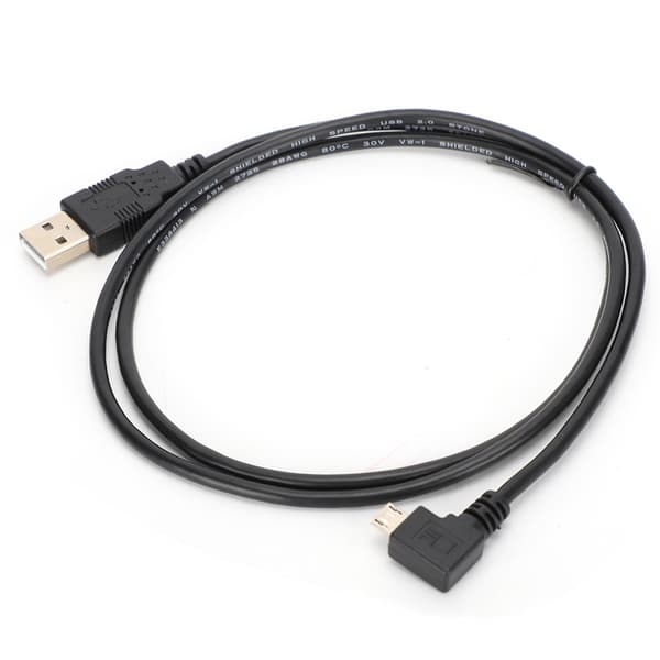 C0402 1M Rettvinklet Micro USB til USB-tilkoblingskabel for dataoverføring og lading
