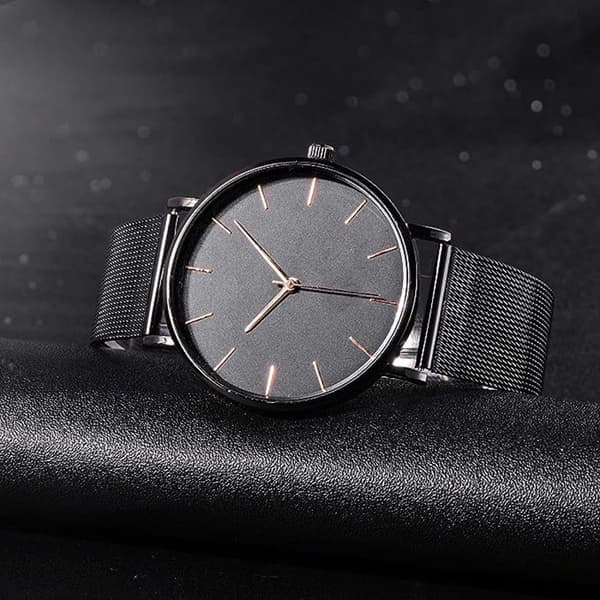 Rose Gold Minimalist Men's Analog Quartz Watch