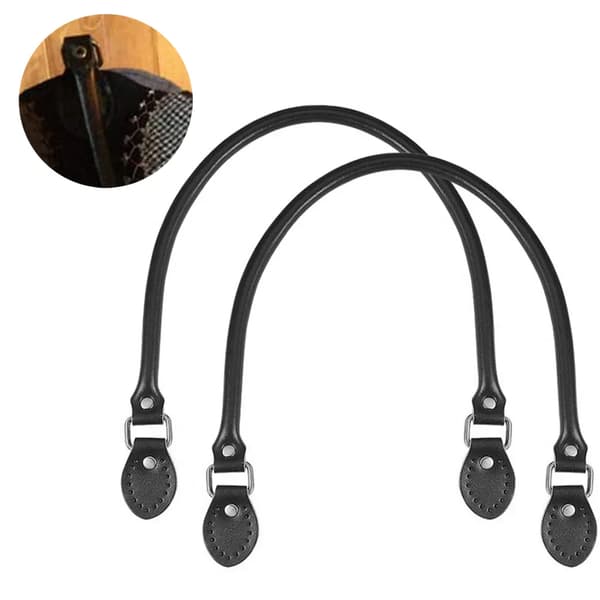 Leather Handle Straps, for Bag Straps as Replacement Accessories, 610 x 145 mm (Black)