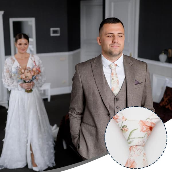 Herre Drenge Blomstret Slips, Selvbinder Slips til Bryllup Dimission Uniform Skoleskjorter -