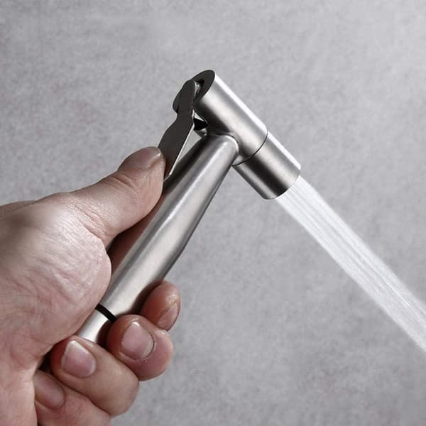 Held Bidet, Rustfrit stål Bosshead Kit, Børstet rustfrit stål, Tryksat Billet Sprayer, Gun Kit, Canvas Mate