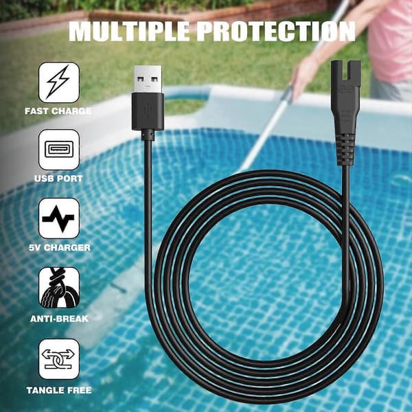 80 cm 5V 2A USB-opladerkabel til håndholdt poolstøvsuger, erstatningsstrømkabel 28620E (FMY)