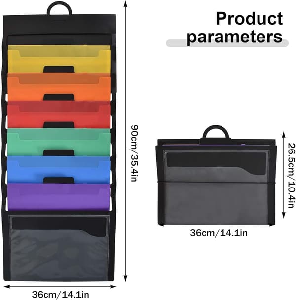 Vægmonteret filorganizer, A4-magasinholder, 6 rum