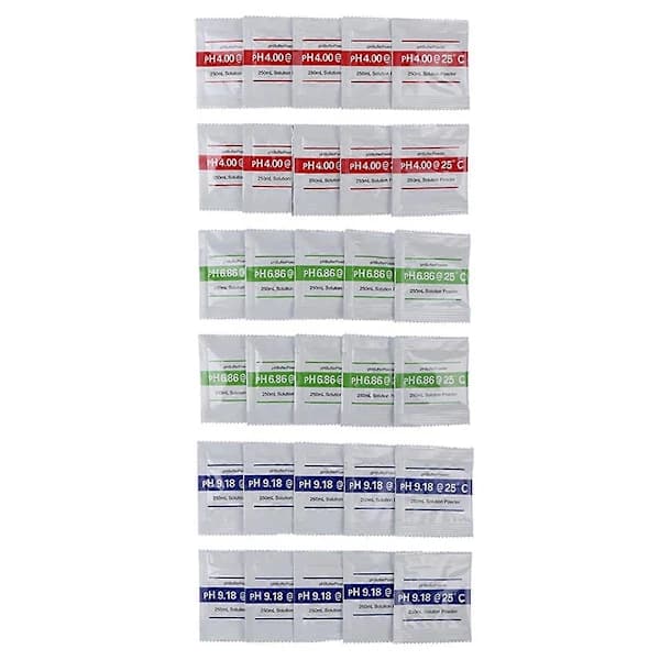 30 stk PH Pulveropløsning Buffer Kalibreringspose PH4.00/ PH6.86/PH9.18 PH Kalibreringsopløsningspakke
