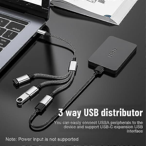 Ryra USB C Hub 4 Port Typ C Hub USB 2.0 Splitter Höghastighets OTG Adapter